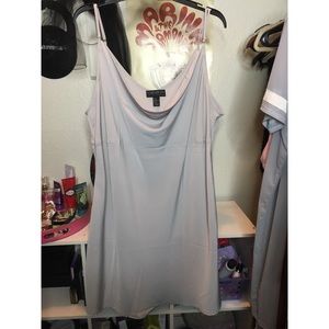 silver slip dress